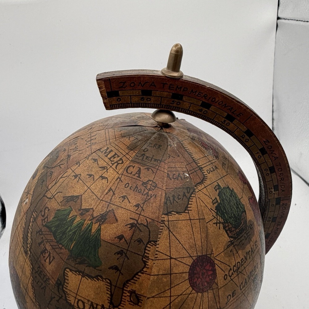 Vintage Old World Style Wooden Base ‎ Globe, Made in Japan - Picture 4 of 8